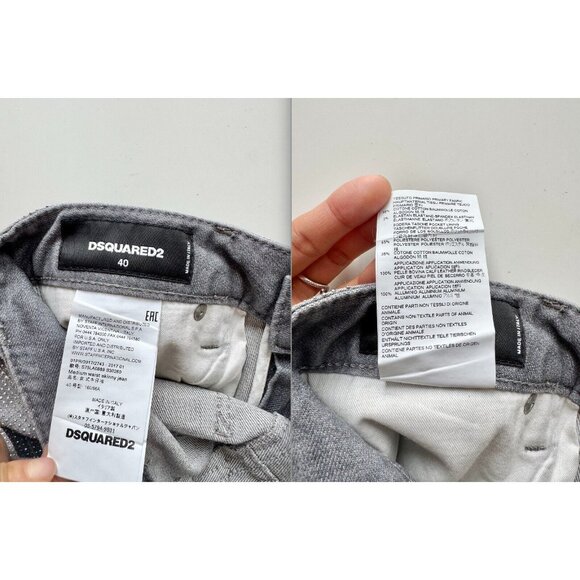 NWOT DSQUARED2 Cool Girl Swarovski Crystal Low Rise Skinny Ankle Jeans, Size 40 - Picture 15 of 16